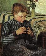 Camille Pissaro Girl Sewing oil painting picture wholesale